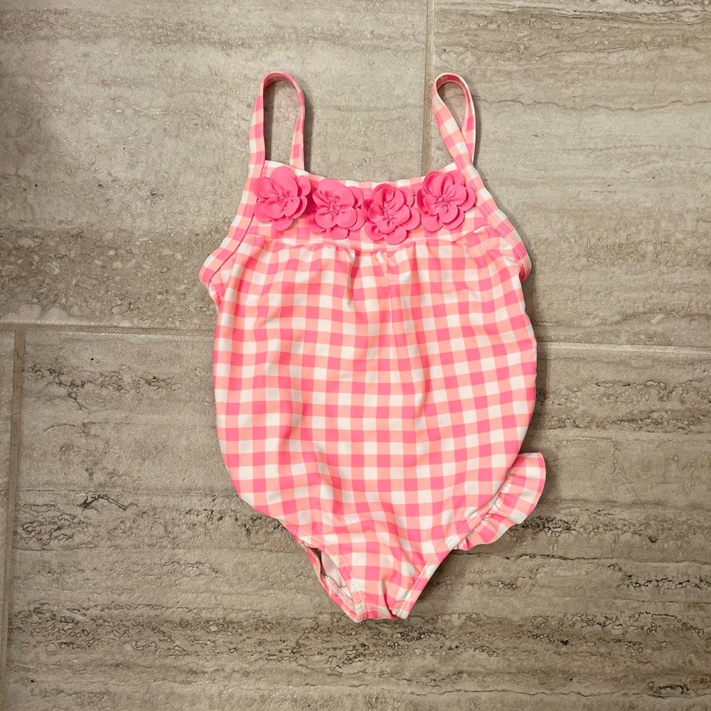 OshKosh 3T Girl Pink & White Swimsuit